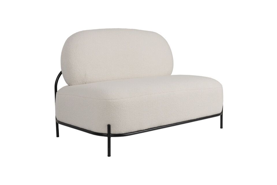 2-Sitzer-Sofa aus beigem Stoff Polly White Label