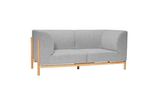 2-Sitzer-Sofa aus Eichenholz in grau Moment