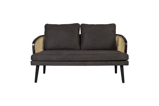 2-Sitzer-Sofa aus schwarzem Stoff Manou ohne jede Grenze