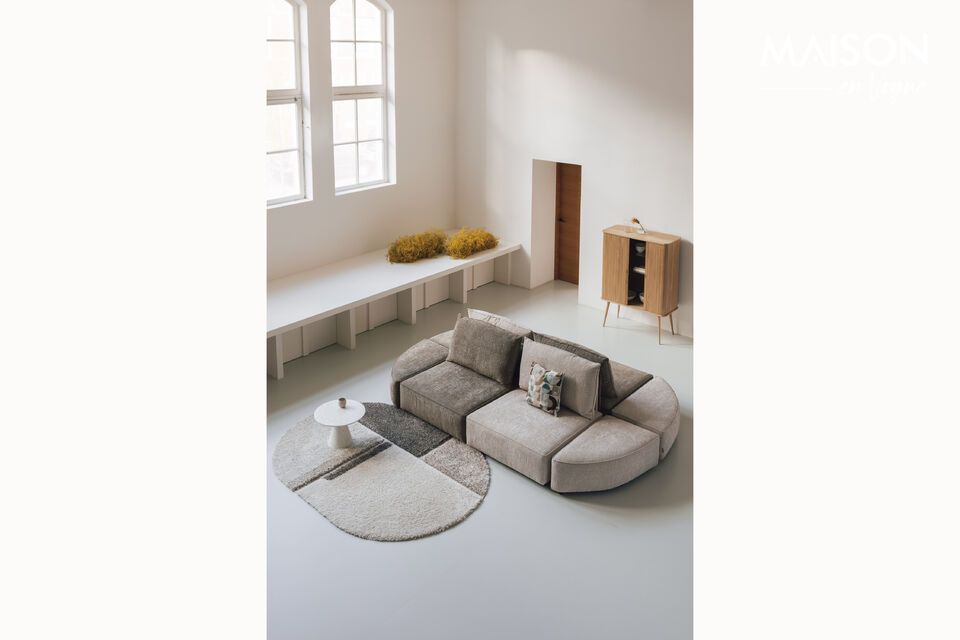 3-Sitzer-Sofa aus beigem Stoff Hunter - 2