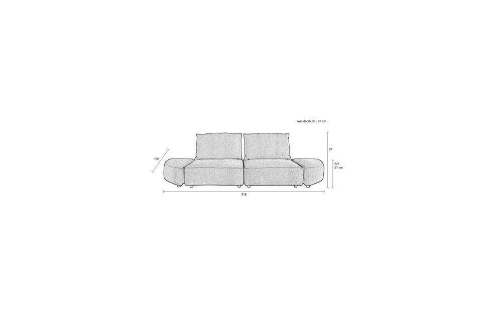 3-Sitzer-Sofa aus waldgrünem Stoff Hunter - 1