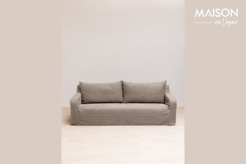 3-Sitzer-Sofa mit Stoffbezug in Taupe Turia Chehoma