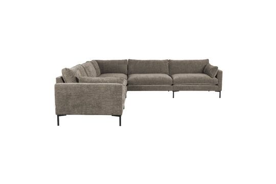 7-Sitzer-Ecksofa mit braunem Stoffbezug Summer