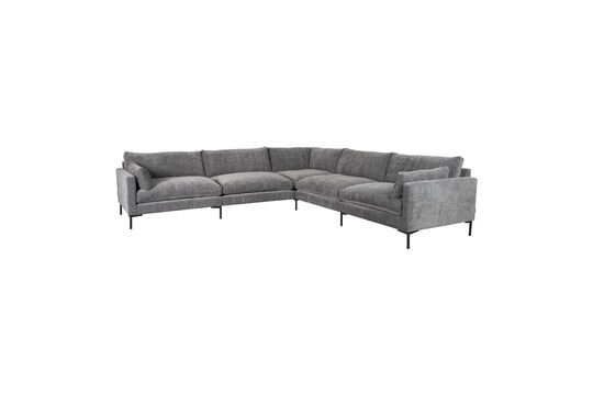 7-Sitzer-Ecksofa mit dunkelgrauem Stoffbezug Summer