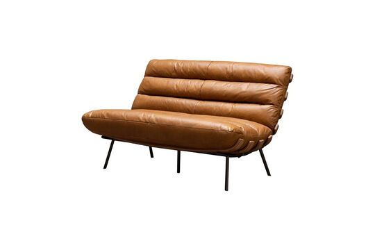 Braunes 2-Sitzer-Sofa aus Leder Spinal ohne jede Grenze