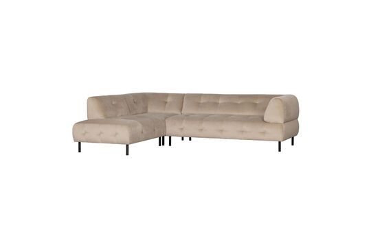 Ecksofa links in cremefarbenem Velours Lloyd