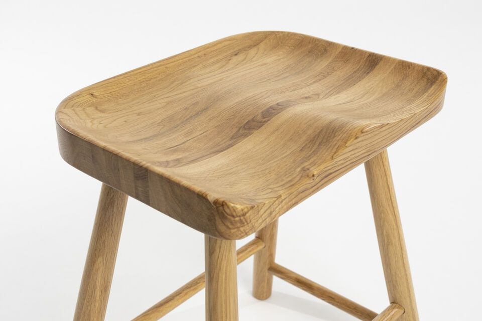 Hocker aus braunem Holz Vander - 5