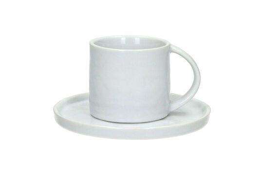 Kleine Tasse mit Untertasse aus weißem Porzellan Porcelino White ohne jede Grenze