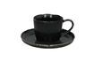 Miniaturansicht Porcelino schwarze Steinzeug-Tasse und -Untertasse D16 1