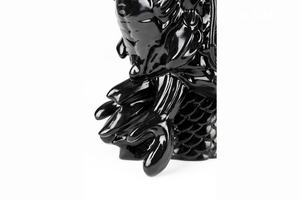 Schwarze Vase aus Harz Dragonized - 6