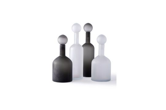 Set aus 4 schwarzen Glasflaschen Bubbles ohne jede Grenze