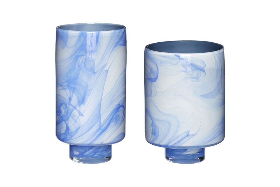 Set aus zwei blauen Glasvasen Cloud Hübsch