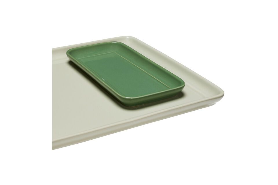 Set mit 2 Tabletts aus grüner Keramik Amare - 6