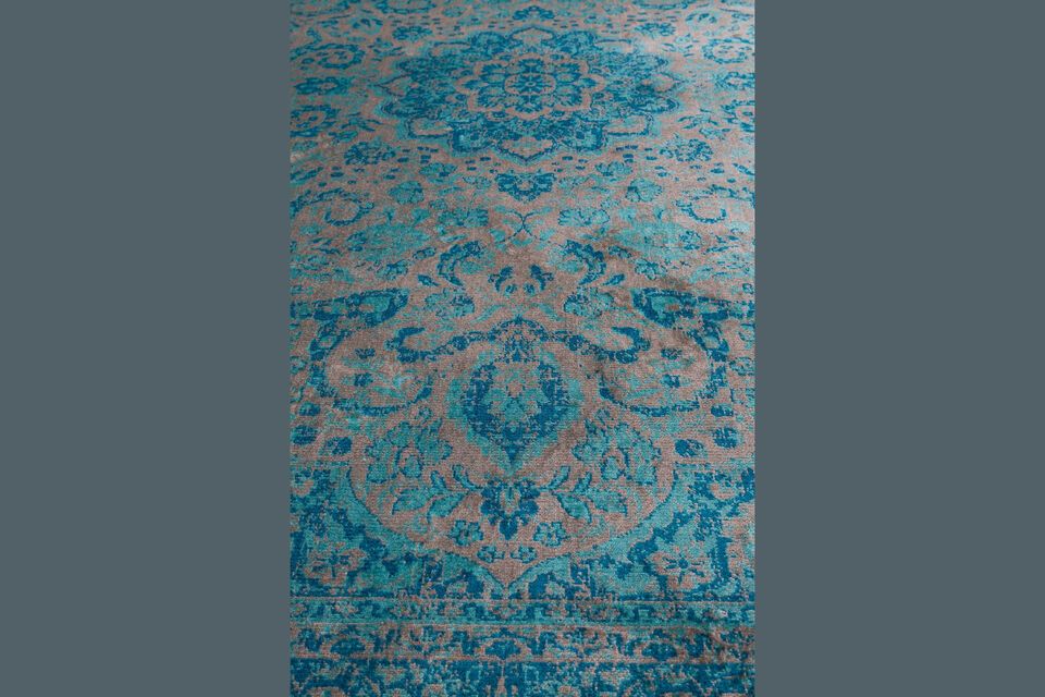 Teppich 200x200 cm aus blauem Stoff Chi - 4