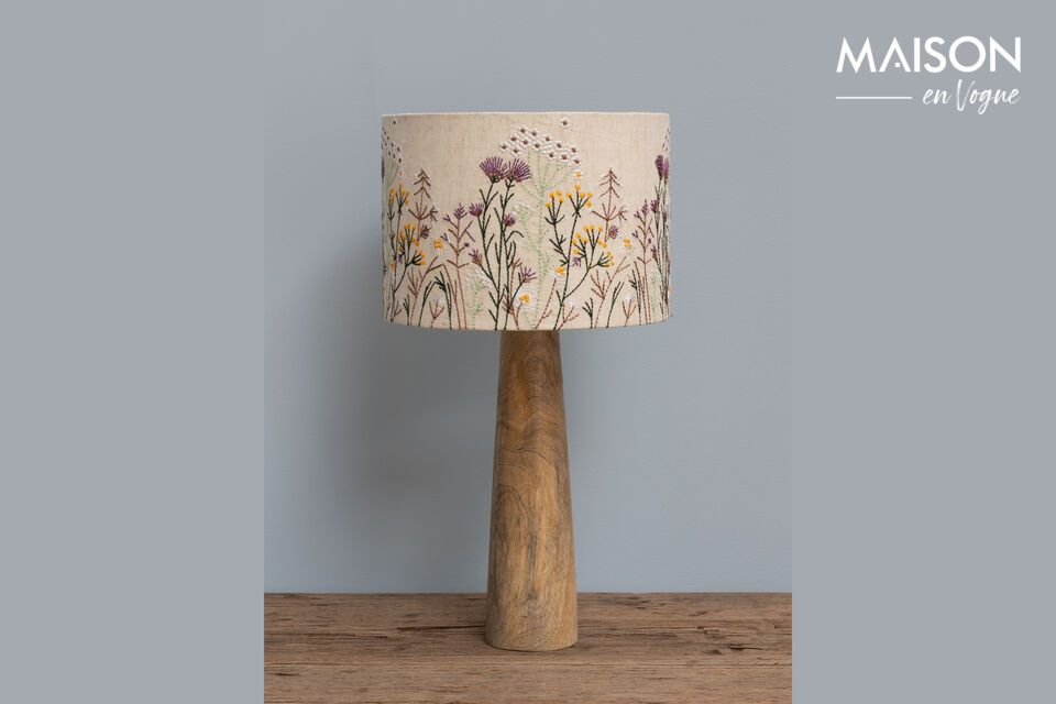 Tischlampe aus hellem Holz Wildflower Chehoma