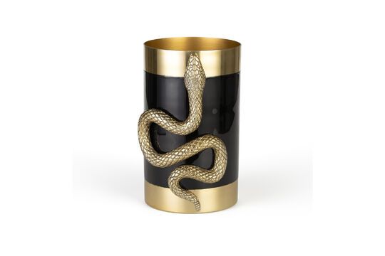 Übertopf aus recyceltem Aluminium gold Snakes ohne jede Grenze