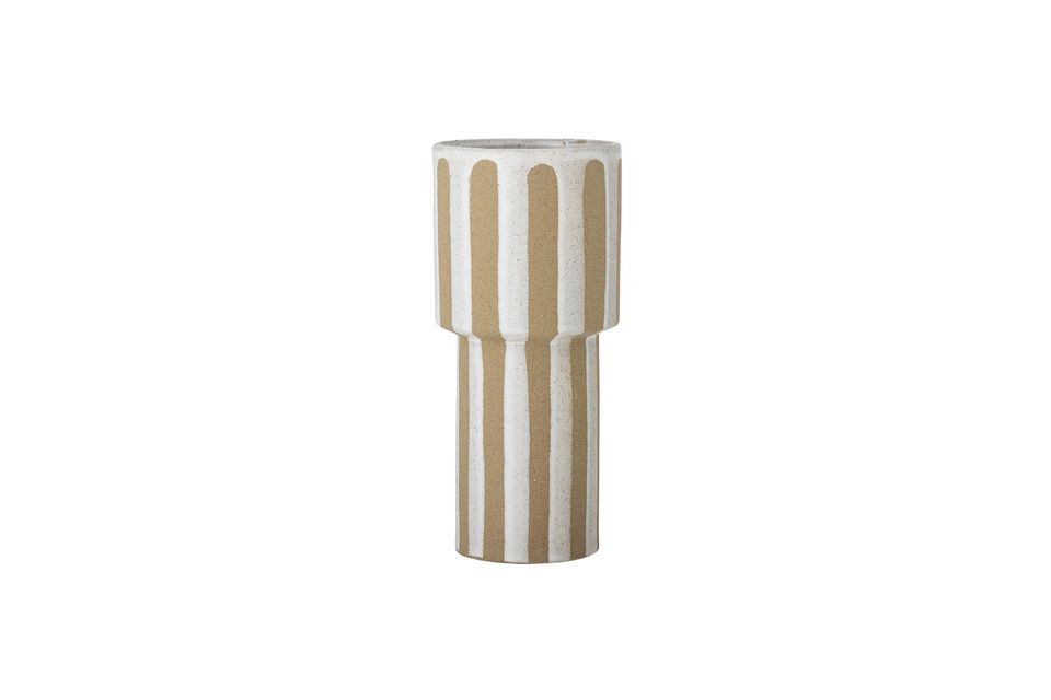 Vase aus beigem Steingut H28,5 Awah Bloomingville