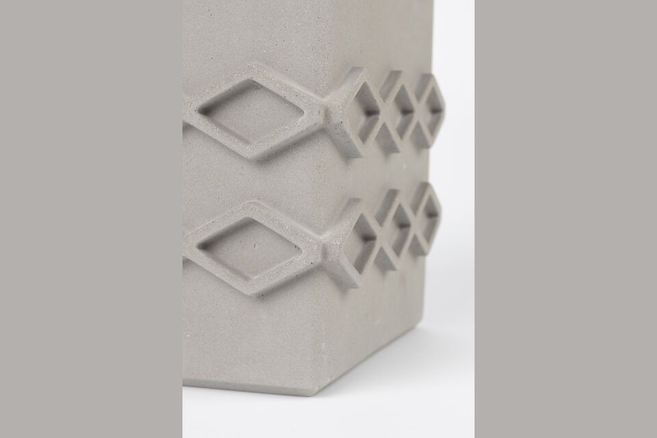 Vase aus grauem Beton 25 cm Graphic - 3