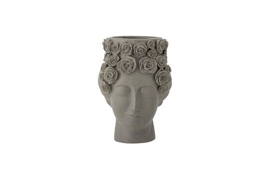 Vase aus grauem Sandstein H30 Akira