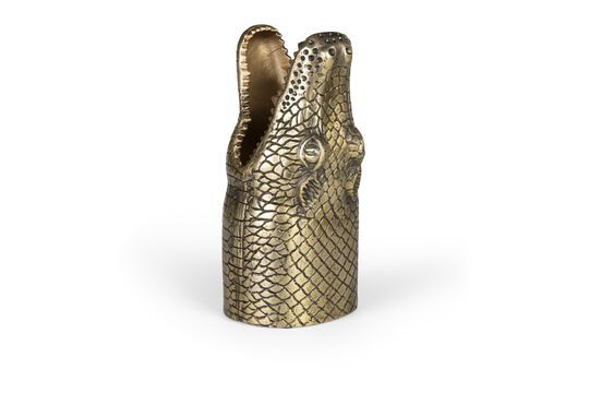 Vase aus recyceltem Aluminium in Gold Alligator ohne jede Grenze