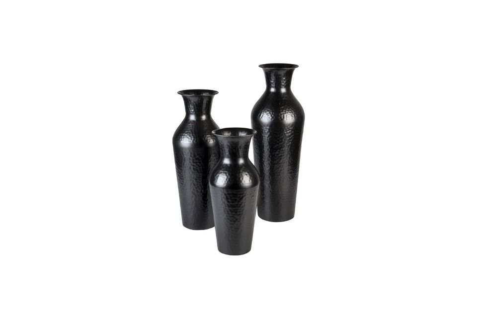 Vase aus schwarzem Stahl 40 cm Dunja - 6