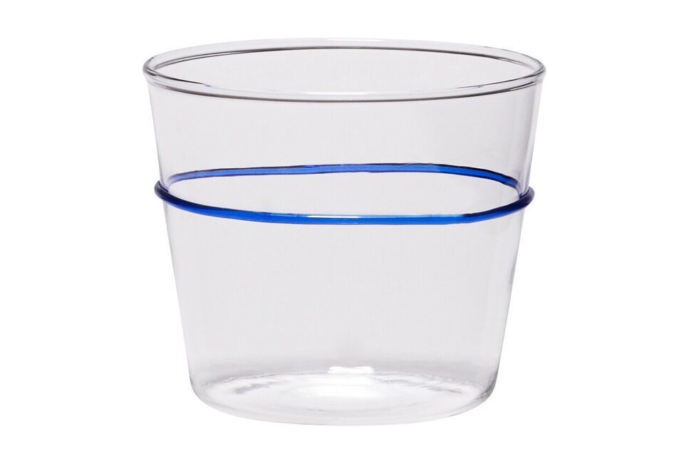 Wasserglas aus blauem Glas Orbit Hübsch